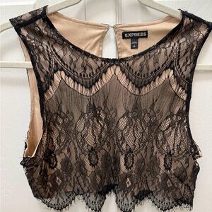 Express Black Lace Sleeveless Top